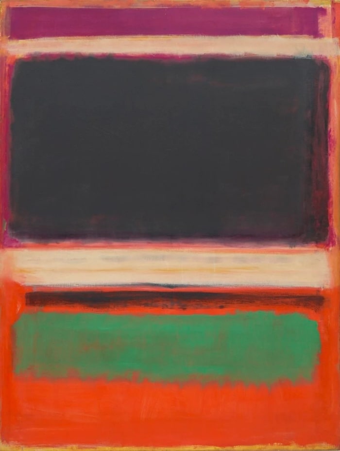 Magenta, Black, Green on Orange (1949) by Mark Rothko